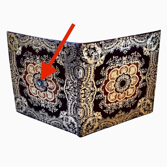 Mannelli Florence Italy Pelletterie Vintage Wallet Bi-Fold Change Gold Embossed - Picture 12 of 14